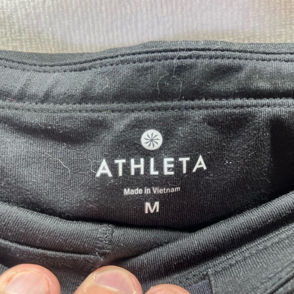 Athleta Be Free Reflective Leggings  Womens M Black Stretch Cute Running 2270 - Picture 2 of 7